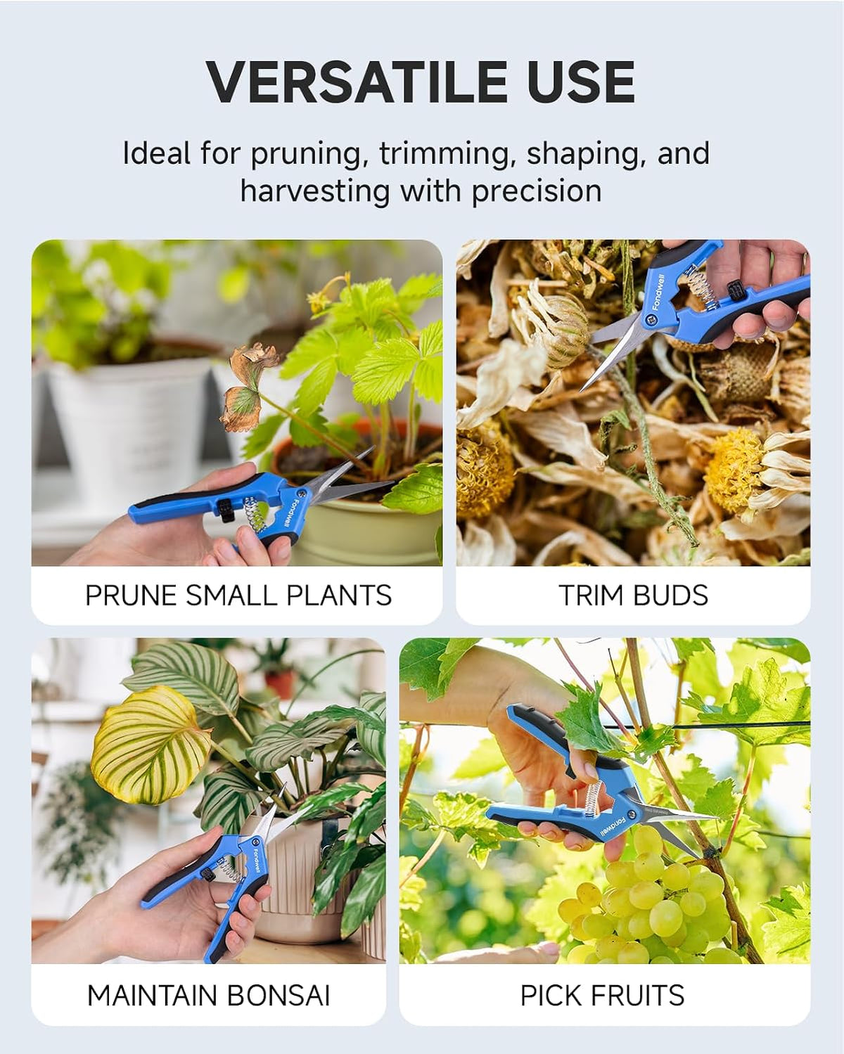 6.5" Small Pruning Shears for Gardening, Plant Trimming Scissors