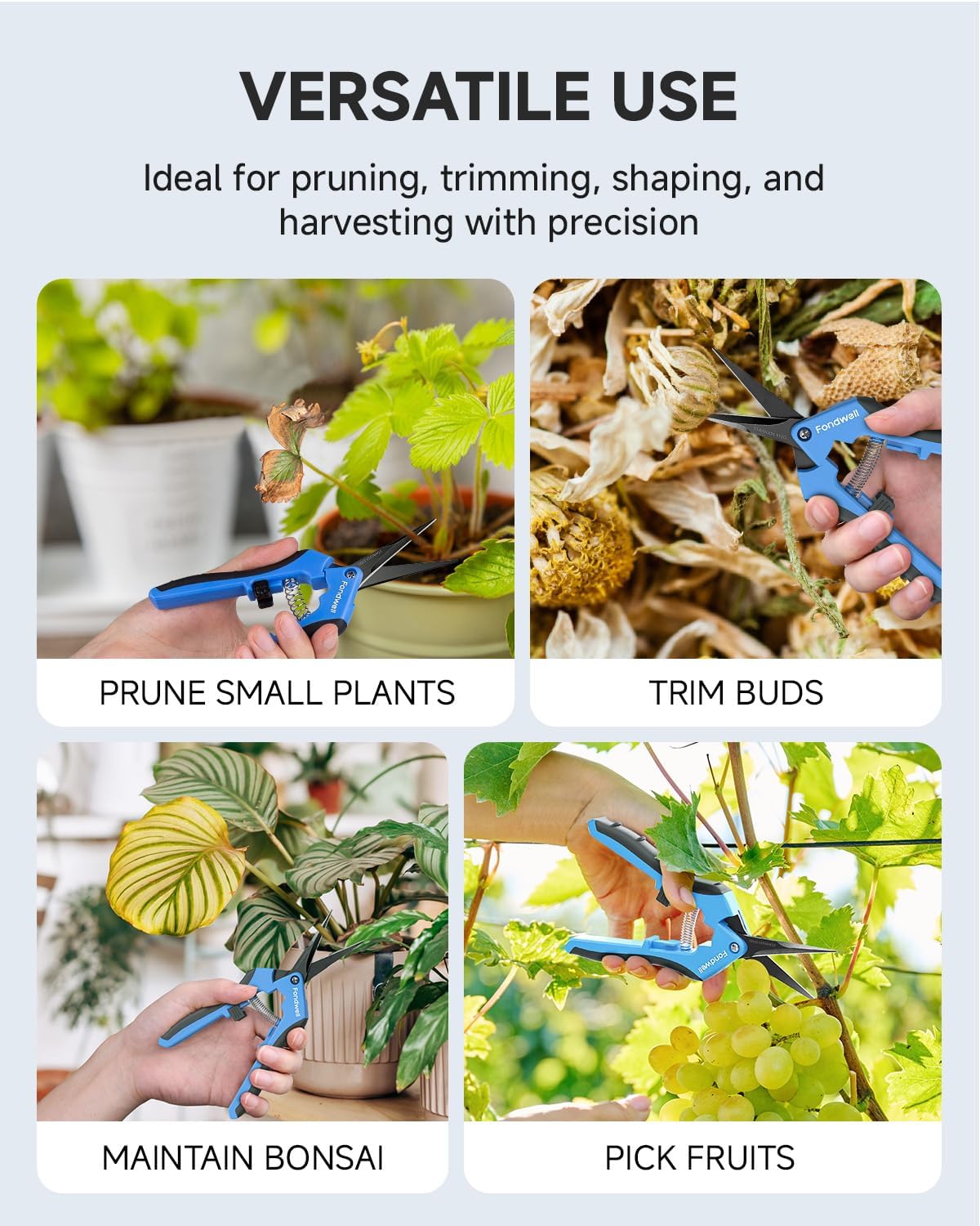 6.5" Small Pruning Shears for Gardening, Plant Trimming Scissors