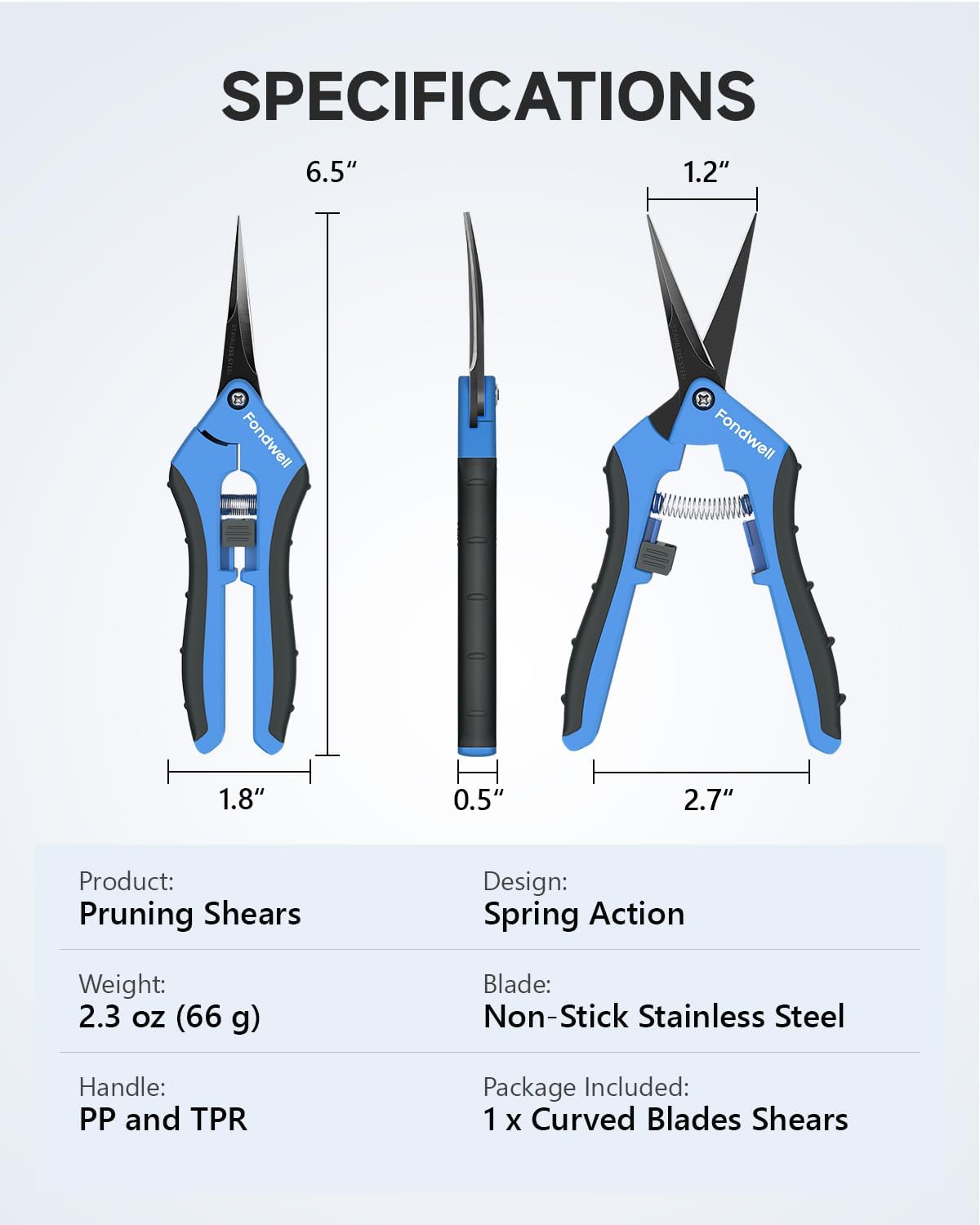 6.5" Small Pruning Shears for Gardening, Plant Trimming Scissors