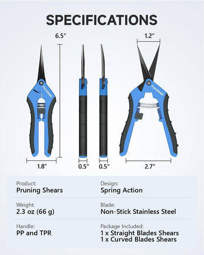 6.5" Small Pruning Shears for Gardening, Plant Trimming Scissors