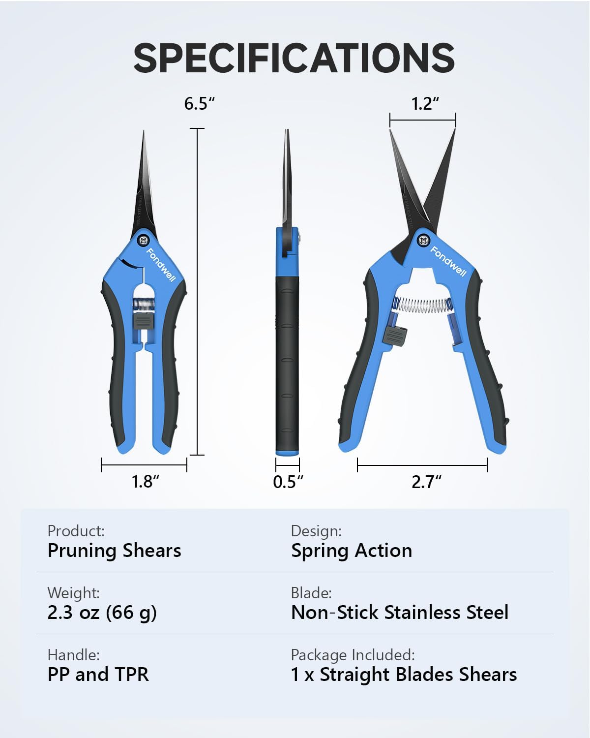 6.5" Small Pruning Shears for Gardening, Plant Trimming Scissors