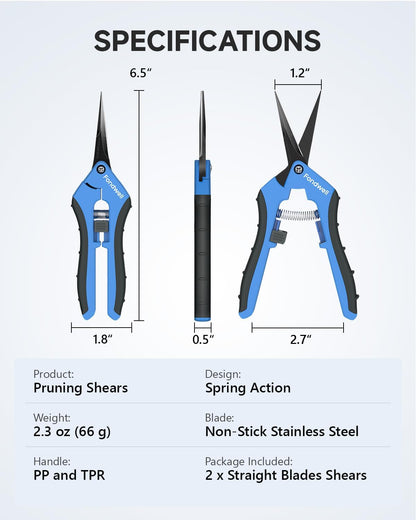 6.5" Small Pruning Shears for Gardening, Plant Trimming Scissors