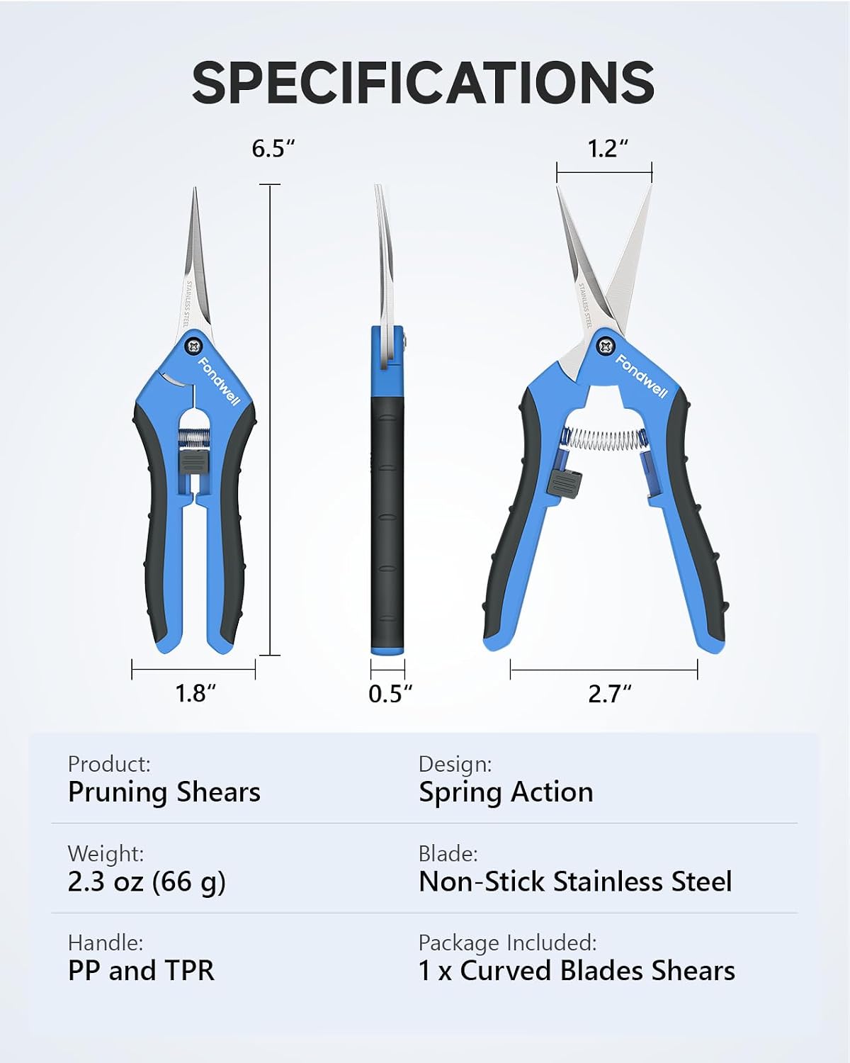 6.5" Small Pruning Shears for Gardening, Plant Trimming Scissors