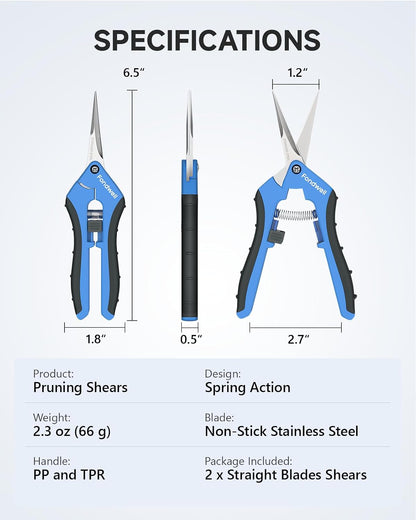 6.5" Small Pruning Shears for Gardening, Plant Trimming Scissors