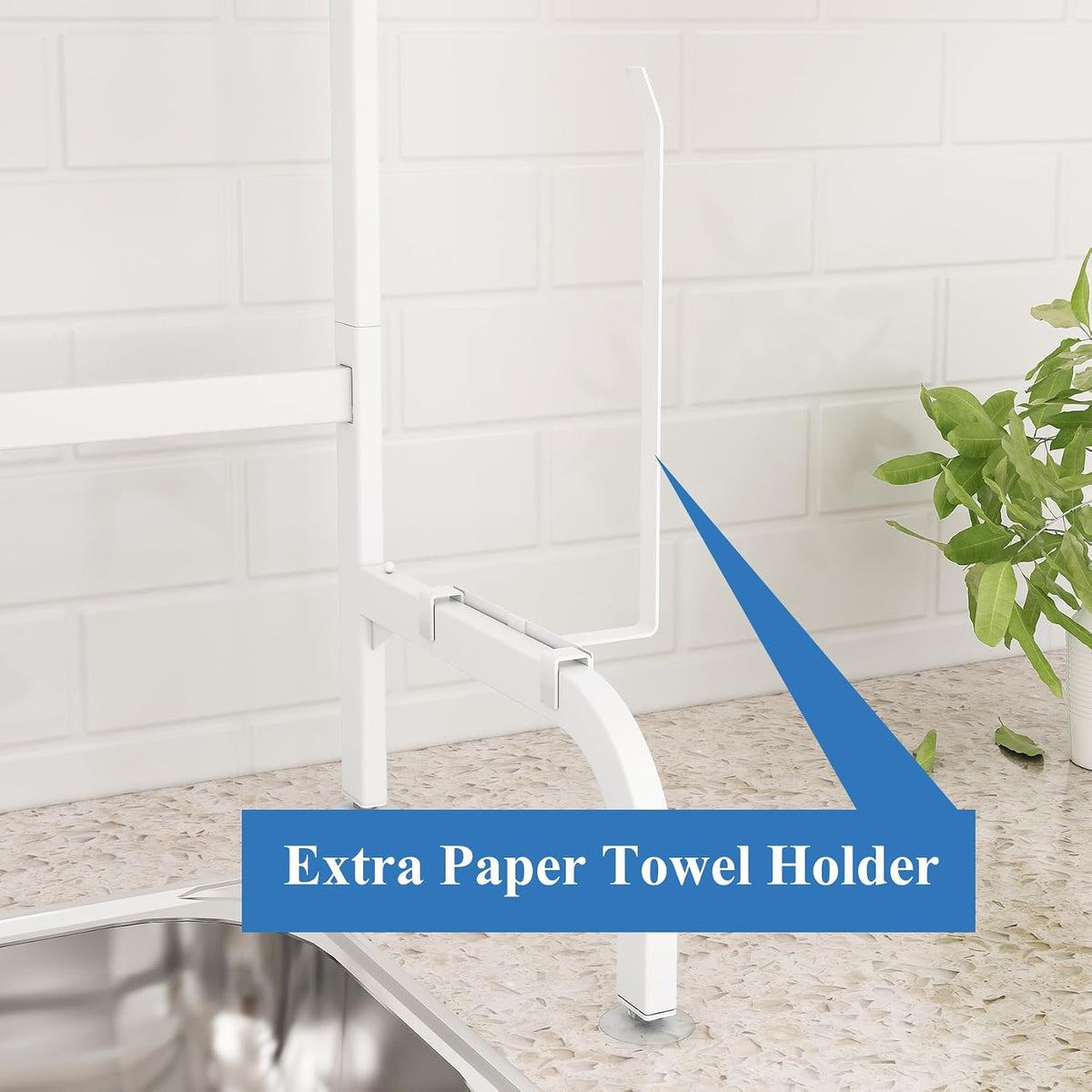 Over The Sink Dish Drying Rack, Adjustable 25.5-33.5 in, 2-Tier, Black