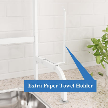 Over The Sink Dish Drying Rack, Adjustable 25.5-33.5 in, 2-Tier, Black