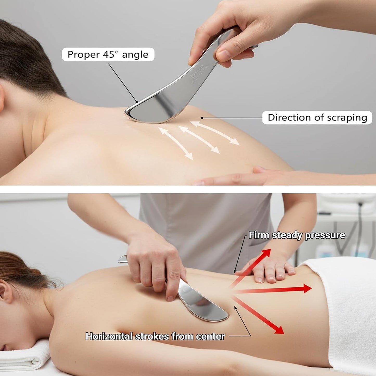 BYYDDIY Non-Magnetic 304 Stainless Steel Gua Sha Muscle Scraper Tool for Scar Tissue,Muscle Scraping Tool for Massage Scraper,IASTM Tools for Physical Therapy, Soft Tissue Massage