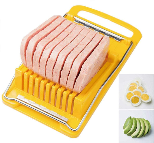 Luncheon Meat Spam Slicer,Egg Cutter,Multi-Purpose Kitchen Tool for,Bananas, Avocados,Vegetables Dishwasher Safe, Rust-Resistant Food Prep Accessories (Only Suits Soft Cheese,No Bony Foods)