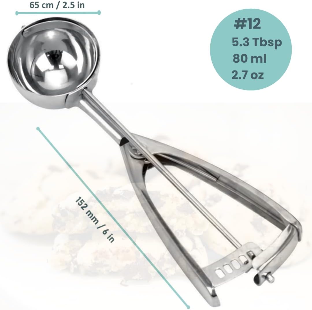 Cookie Scoop, Ice Cream Scoop,18/8 Stainless Steel, Cookie Scoops for Baking, 2Tbsp/ 30ml/ 1oz Cookie Dough Scoop, Ice Cream Scooper with Trigger Release, Cookie Scooper for Baking(#40)