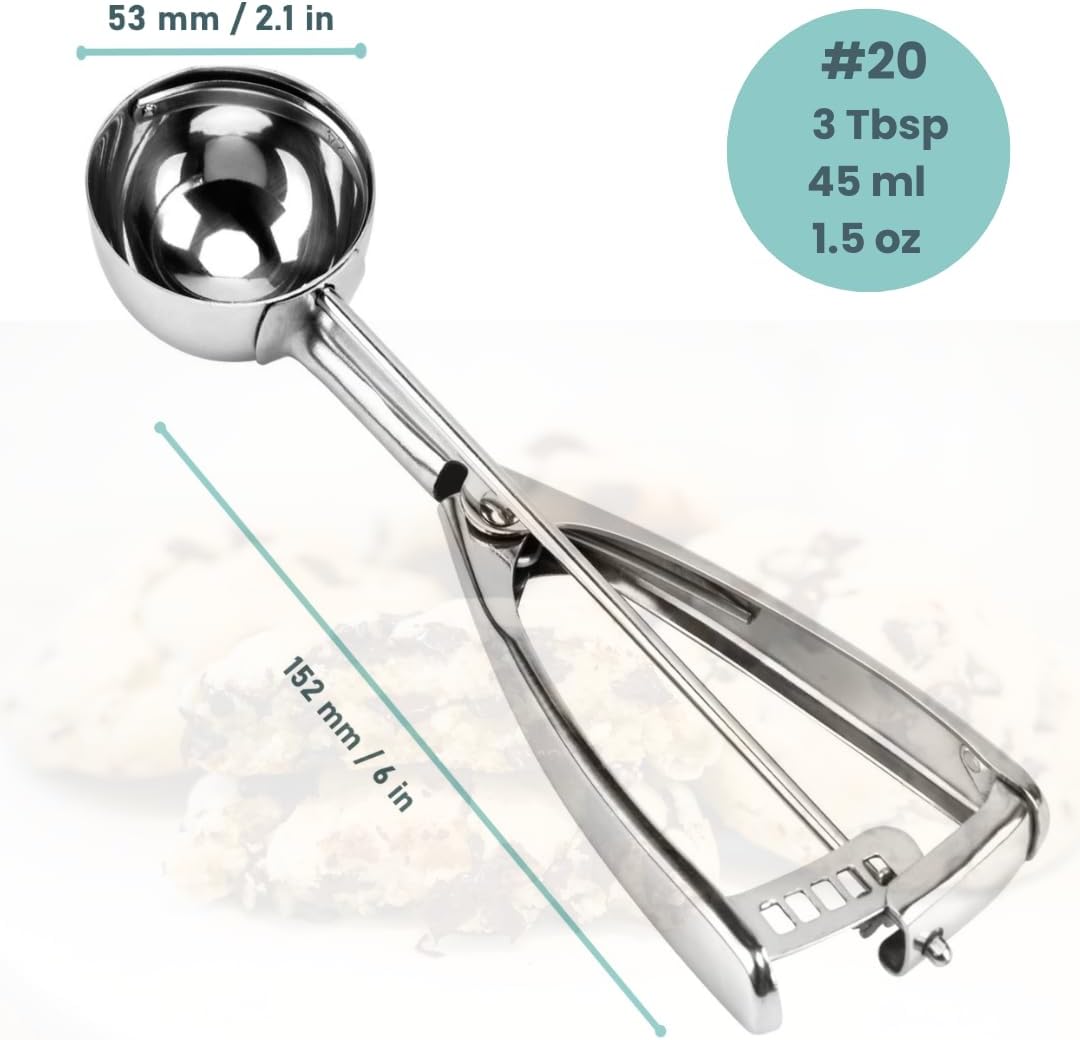 Cookie Scoop, Ice Cream Scoop,18/8 Stainless Steel, Cookie Scoops for Baking, 2Tbsp/ 30ml/ 1oz Cookie Dough Scoop, Ice Cream Scooper with Trigger Release, Cookie Scooper for Baking(#40)