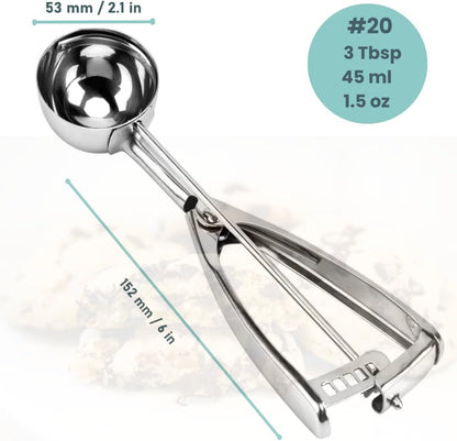 Cookie Scoop, Ice Cream Scoop,18/8 Stainless Steel, Cookie Scoops for Baking, 2Tbsp/ 30ml/ 1oz Cookie Dough Scoop, Ice Cream Scooper with Trigger Release, Cookie Scooper for Baking(#40)