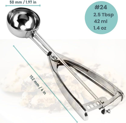 Cookie Scoop, Ice Cream Scoop,18/8 Stainless Steel, Cookie Scoops for Baking, 2Tbsp/ 30ml/ 1oz Cookie Dough Scoop, Ice Cream Scooper with Trigger Release, Cookie Scooper for Baking(#40)