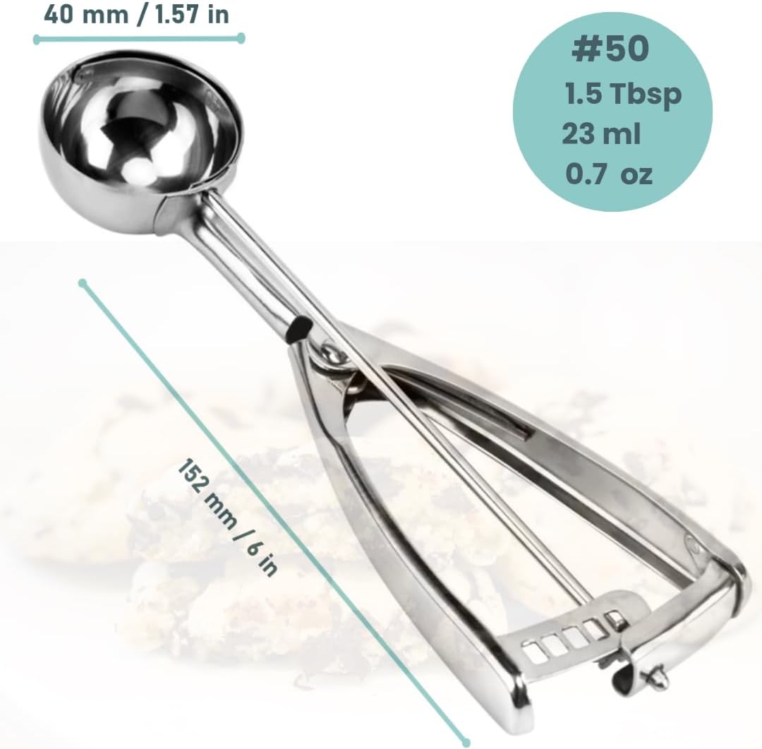Cookie Scoop, Ice Cream Scoop,18/8 Stainless Steel, Cookie Scoops for Baking, 2Tbsp/ 30ml/ 1oz Cookie Dough Scoop, Ice Cream Scooper with Trigger Release, Cookie Scooper for Baking(#40)