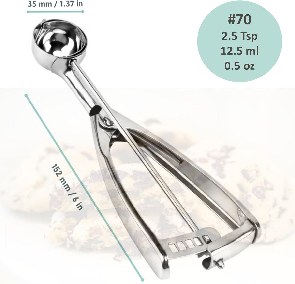 Cookie Scoop, Ice Cream Scoop,18/8 Stainless Steel, Cookie Scoops for Baking, 2Tbsp/ 30ml/ 1oz Cookie Dough Scoop, Ice Cream Scooper with Trigger Release, Cookie Scooper for Baking(#40)