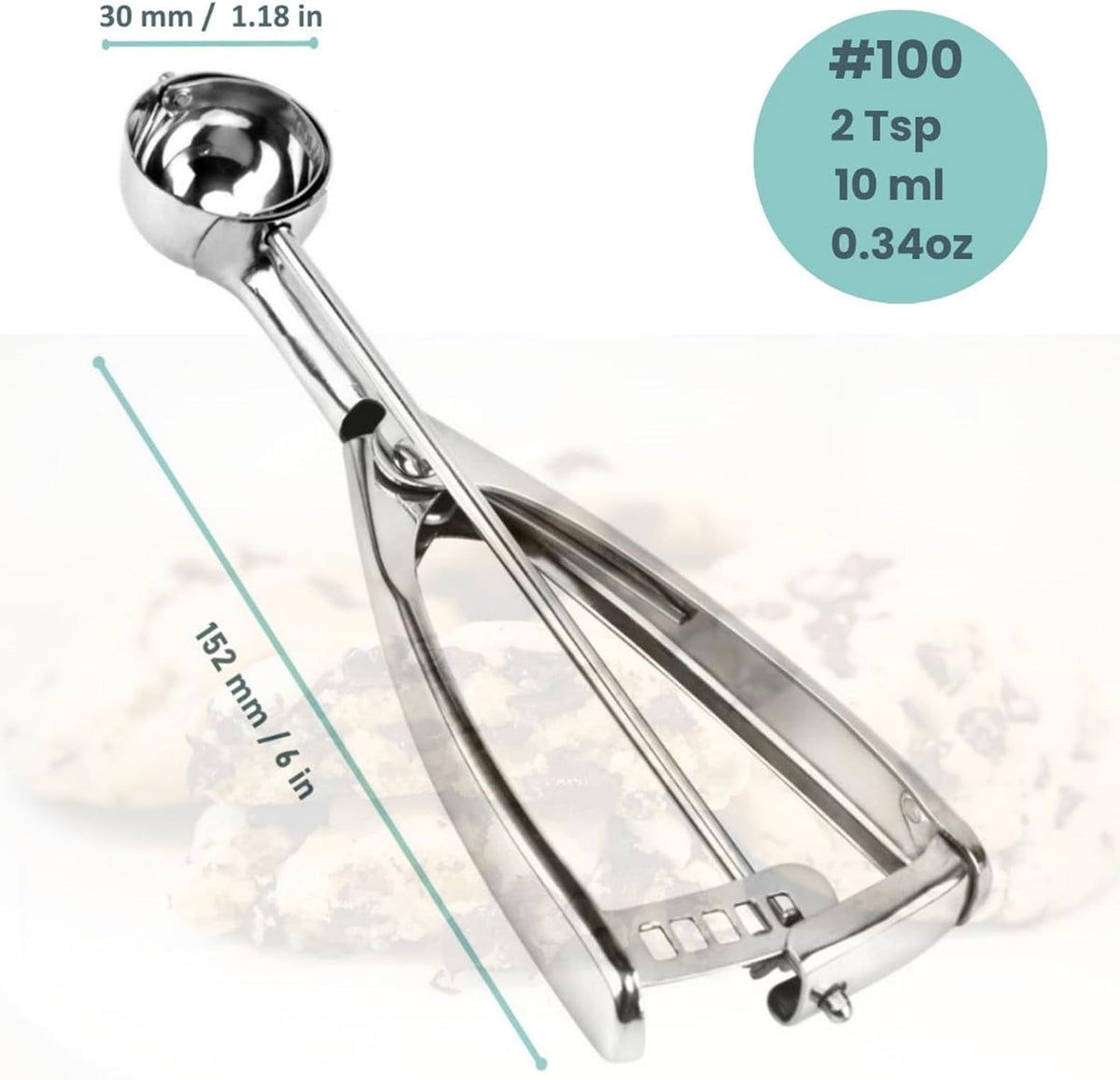 Cookie Scoop, Ice Cream Scoop,18/8 Stainless Steel, Cookie Scoops for Baking, 2Tbsp/ 30ml/ 1oz Cookie Dough Scoop, Ice Cream Scooper with Trigger Release, Cookie Scooper for Baking(#40)