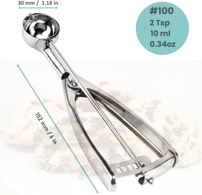 Cookie Scoop, Ice Cream Scoop,18/8 Stainless Steel, Cookie Scoops for Baking, 2Tbsp/ 30ml/ 1oz Cookie Dough Scoop, Ice Cream Scooper with Trigger Release, Cookie Scooper for Baking(#40)