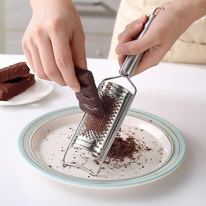 Stainless Steel Cheese Grater Set, Set of 5 Kitchen Grater & Peeler & Slicer, Lemon Zester with Cleaning Brush for Vegetable, Fruit, Chocolate