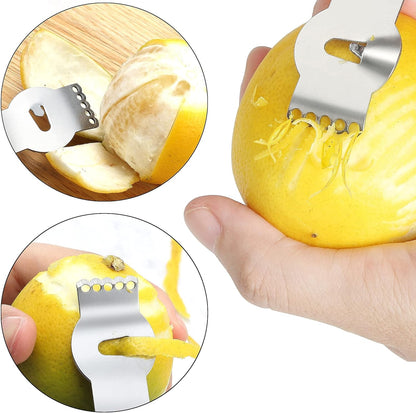 Stainless Steel Cheese Grater Set, Set of 5 Kitchen Grater & Peeler & Slicer, Lemon Zester with Cleaning Brush for Vegetable, Fruit, Chocolate