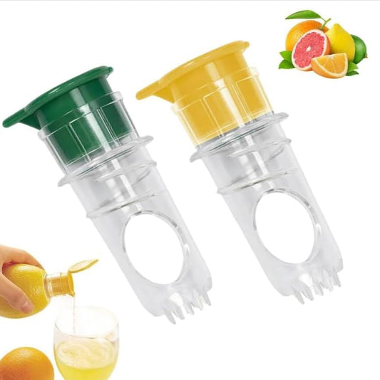 Lemon Mini Squeezer, Screw Top Lemon squeezer Juicer Mini Manual Squeezer, Portable Juicer With Lid, Squeeze Lime for Drinks, Cocktails (Yellow +Green)