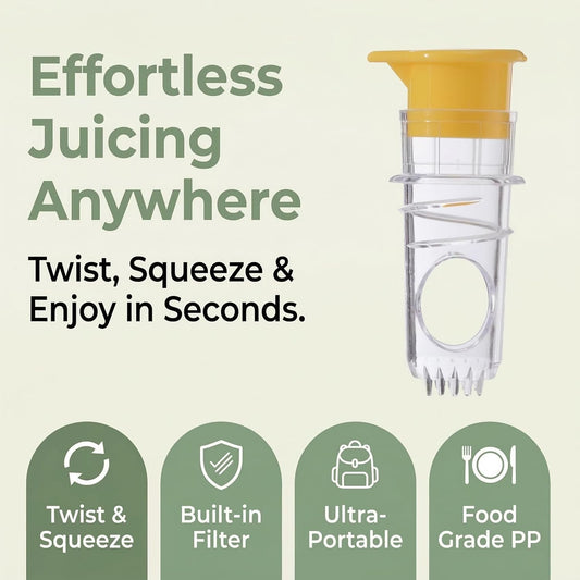 Lemon Mini Squeezer, Screw Top Lemon squeezer Juicer Mini Manual Squeezer, Portable Juicer With Lid, Squeeze Lime for Drinks, Cocktails (Yellow +Green)