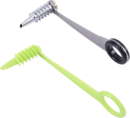 2pcs Spiral Cutter Slicer, Stainless Steel & Plastic Spiral Knife for Vegetables Portable Manual Cutter Tool for Cucumber Potato Carrot Fruit Kitchen Gadgets