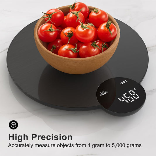 1g/0.1oz Precision Food Scale, HD LED Display Digital Kitchen Scale, Stainless Steel, 11lb Capacity for Cooking Baking (Batteries Included)