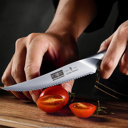 5 inch Tomato Knife, Ultra Sharp Japanese Tomato Slicer Knife | Professional Japanese High Carbon Stainless Steel Kitchen Knife for Cutting Vegetables and Fruits