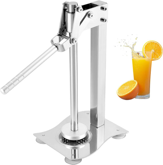 Heavy Duty Manual Desktop Lemon Juicer, 304 Stainless Steel Multifunctional Orange Juicer Fruit and Nut Crusher with Non-Slip Handle