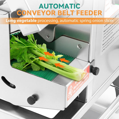 Automatic Veggie Slicer, 200W Conveyor Belt Cutter 400lb/h 110V