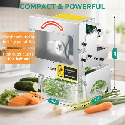 Automatic Veggie Slicer, 200W Conveyor Belt Cutter 400lb/h 110V