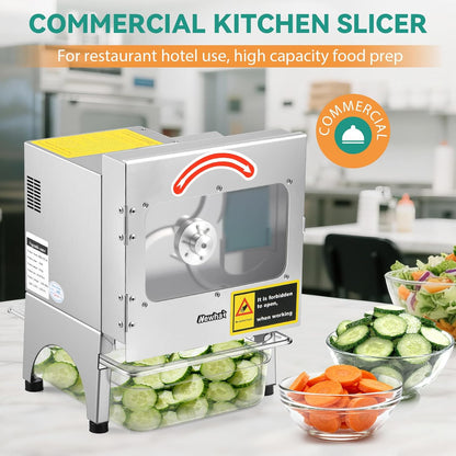 Automatic Veggie Slicer, 200W Conveyor Belt Cutter 400lb/h 110V