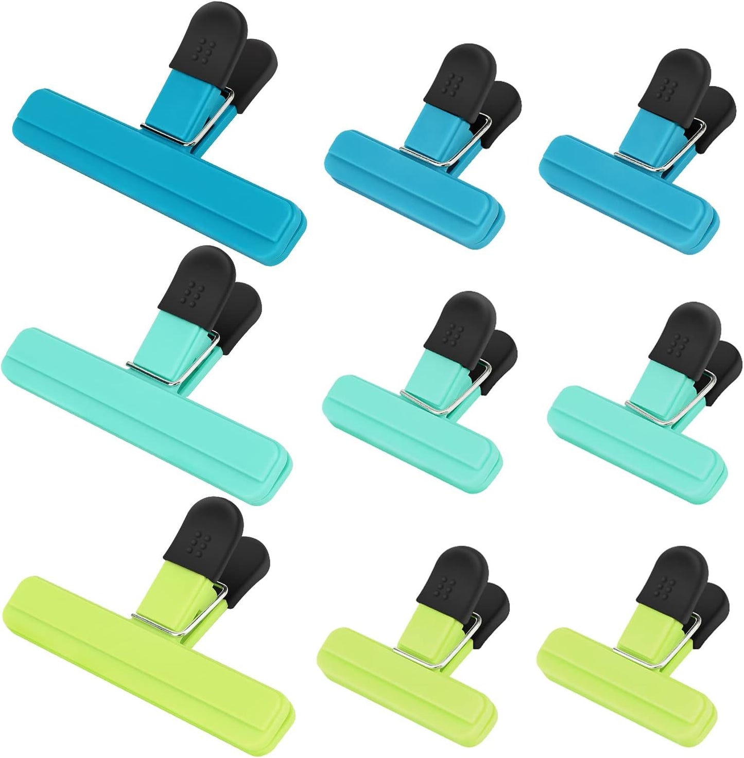 Chip Clips, 8 Pack Food Clips, Upgrade Wide Open Bag Clips for Food Storage with Air Tight Seal Grip (4 x L, 4 x S)
