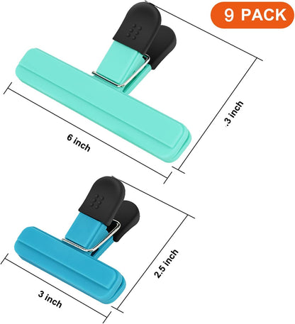 Chip Clips, 8 Pack Food Clips, Upgrade Wide Open Bag Clips for Food Storage with Air Tight Seal Grip (4 x L, 4 x S)