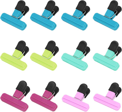 Chip Clips, 8 Pack Food Clips, Upgrade Wide Open Bag Clips for Food Storage with Air Tight Seal Grip (4 x L, 4 x S)