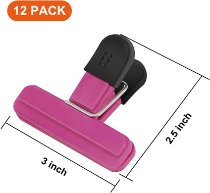 Chip Clips, 8 Pack Food Clips, Upgrade Wide Open Bag Clips for Food Storage with Air Tight Seal Grip (4 x L, 4 x S)