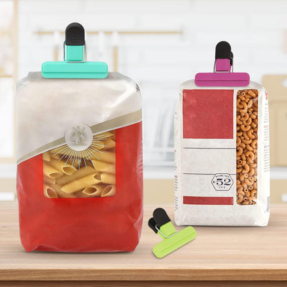 Chip Clips, 8 Pack Food Clips, Upgrade Wide Open Bag Clips for Food Storage with Air Tight Seal Grip (4 x L, 4 x S)