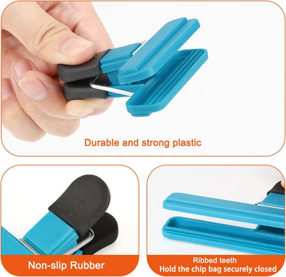 Chip Clips, 8 Pack Food Clips, Upgrade Wide Open Bag Clips for Food Storage with Air Tight Seal Grip (4 x L, 4 x S)