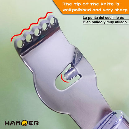 Lemon Lime Citrus Zester Channel knife 2-in-1 Tool Ergonomic Handle | Stainless steel blade,Rubber-plastic non-slip handle,Good grips,Electroplated decorative cover,For kitchen and bar