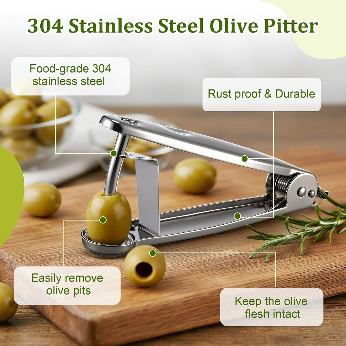 1 Set Olive Stuffer with Pitter, Blue Cheese Olive Stuffer Tool Kit
