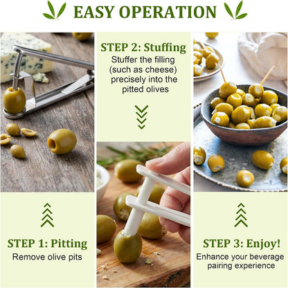 1 Set Olive Stuffer with Pitter, Blue Cheese Olive Stuffer Tool Kit