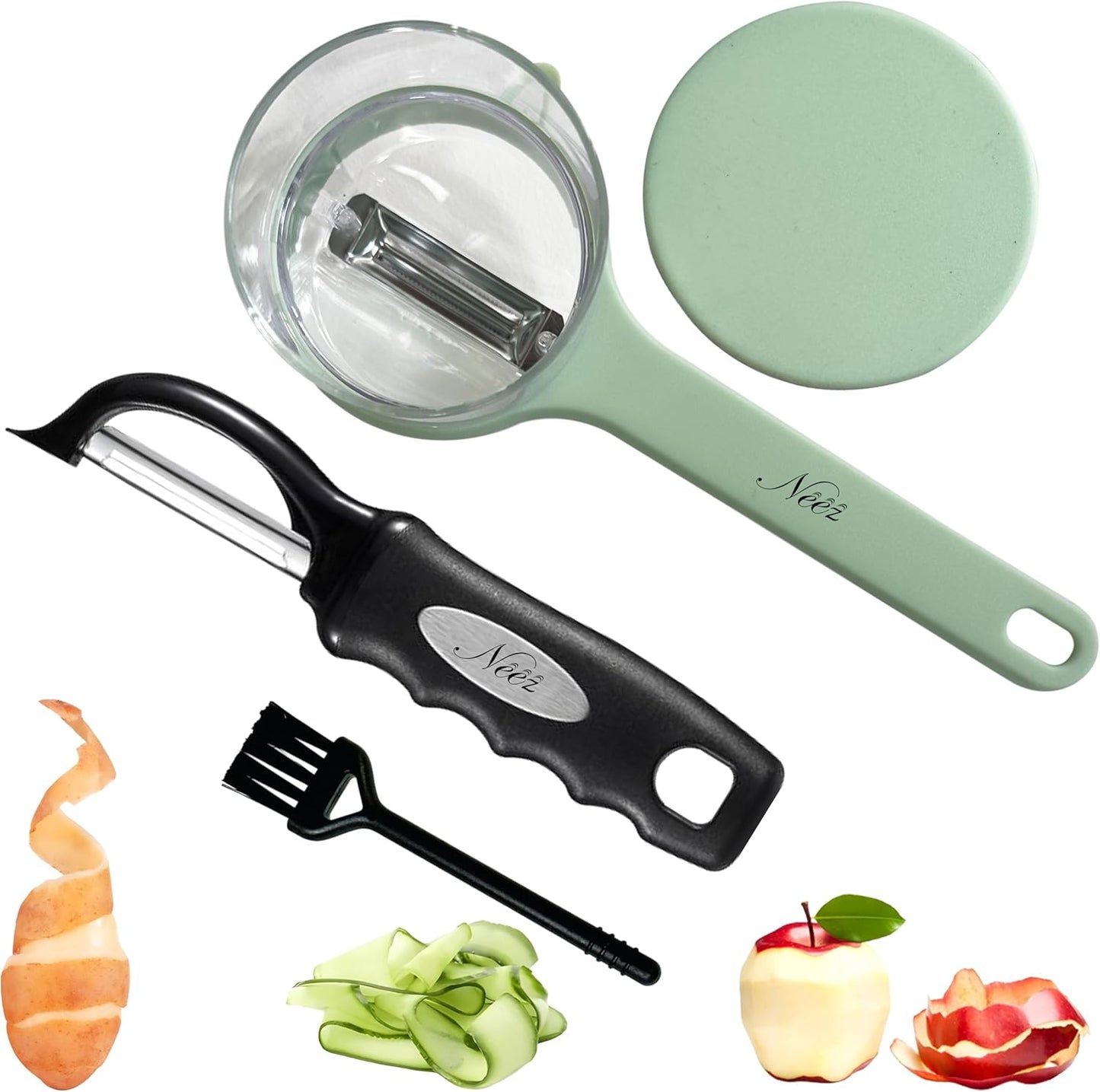 Julienne Peeler Vegetable Peeler Multifunctional Potato Cabbage Fruit Cucumber Carrot Peeler Julienne Shredder Tool Kitchen Multi-Function Stainless Steel Peeler Slicer Knife Julienne Set 3 In 1