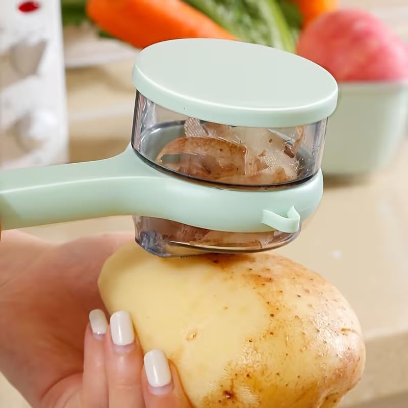 Julienne Peeler Vegetable Peeler Multifunctional Potato Cabbage Fruit Cucumber Carrot Peeler Julienne Shredder Tool Kitchen Multi-Function Stainless Steel Peeler Slicer Knife Julienne Set 3 In 1