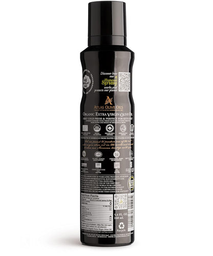 Atlas Organic Extra Virgin Olive Oil Cooking Spray, 5.4 fl oz, 3-Pack | Gourmet EVOO, Olive Oil Extra Virgin Dual Spray & Stream For Cooking, Baking & Nonstick Prep, Polyphenol-Rich, Keto-Friendly