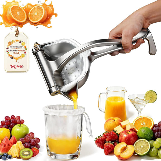 Fruit Juice Squeezer, Lemon Squeezer Manual, Non-Slip Ergonomic Grip, Easy to Use & Clean, 2026 New Upgraded Efficient Extraction of Citrus, and Other Fruits