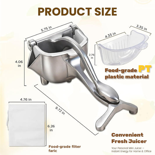 Fruit Juice Squeezer, Lemon Squeezer Manual, Non-Slip Ergonomic Grip, Easy to Use & Clean, 2026 New Upgraded Efficient Extraction of Citrus, and Other Fruits