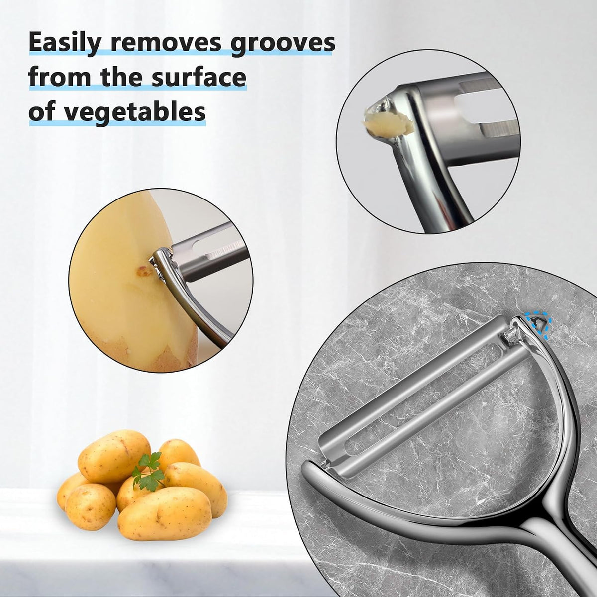 Y Peeler, Sharp Blade for Potatoes & Cucumbers, Ergonomic Handle for Home Kitchen Use