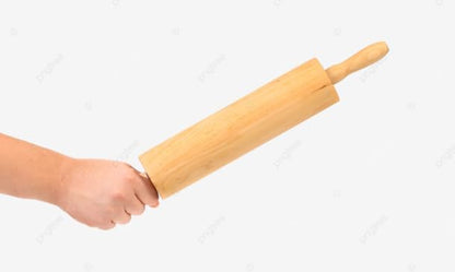Classic Wooden Rolling Pin for Baking - 17-Inch Natural Beechwood Dough Roller with Easy-Grip Handles - Perfect for Bread, Pizza, Pastries, Cookies - Durable and Lightweight Kitchen Tool