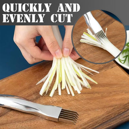Shred Silk The Knife, 2024 New Stainless Steel Chopped Green Onion Knife, Food Speedy Chopper, Sharp Scallion Shredding Cutter, Kitchen Vegetable Cutter Household Multifunctional Food Slicer