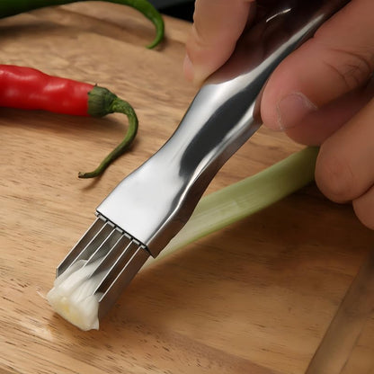 Shred Silk The Knife, 2024 New Stainless Steel Chopped Green Onion Knife, Food Speedy Chopper, Sharp Scallion Shredding Cutter, Kitchen Vegetable Cutter Household Multifunctional Food Slicer