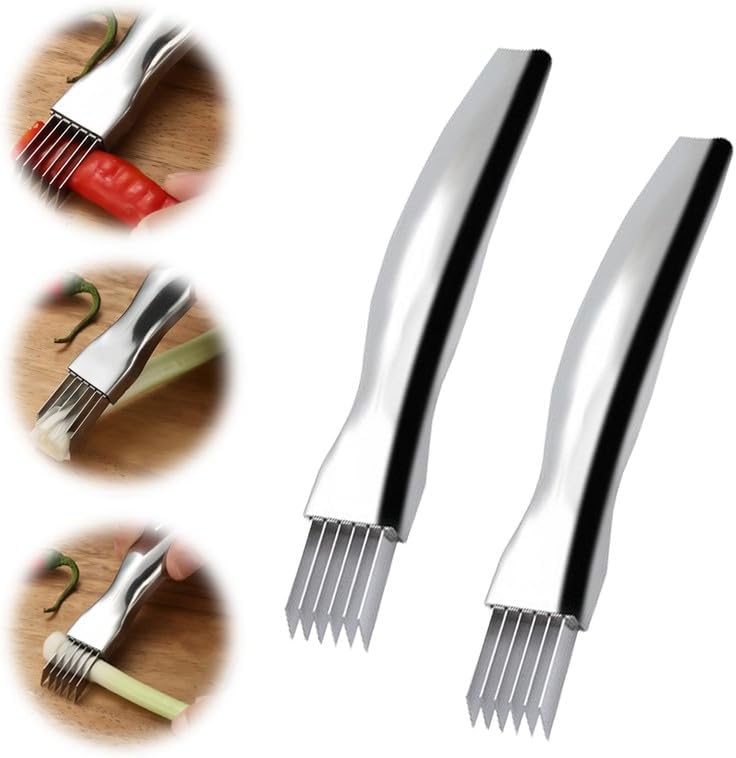 Shred Silk The Knife, 2024 New Stainless Steel Chopped Green Onion Knife, Food Speedy Chopper, Sharp Scallion Shredding Cutter, Kitchen Vegetable Cutter Household Multifunctional Food Slicer